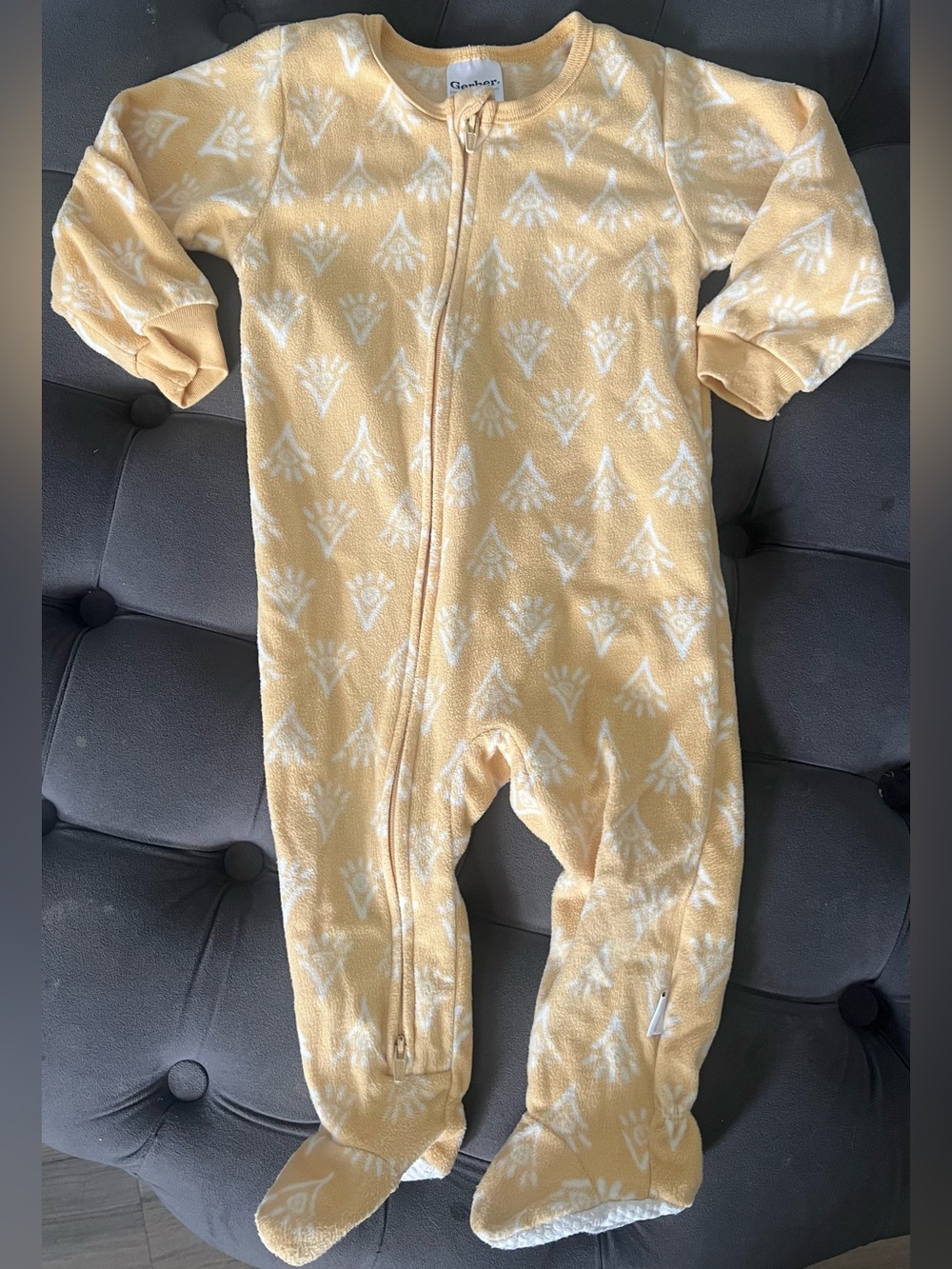 Gerber Yellow Fleece Footed Pajama - 12M